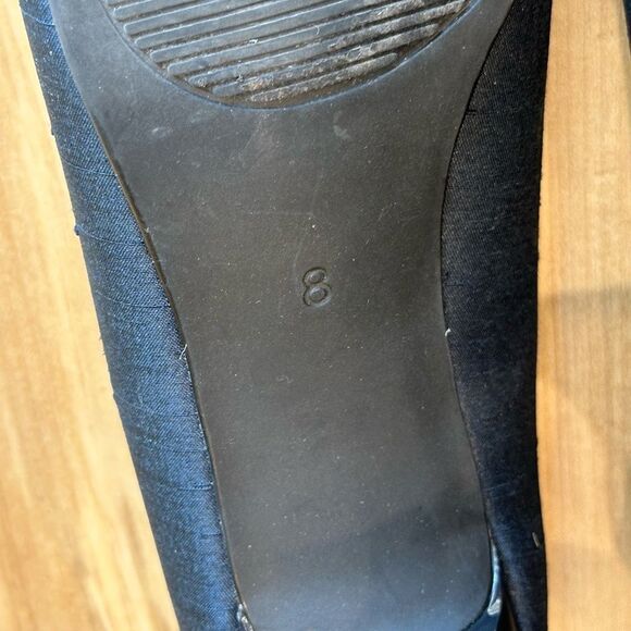 Abella EUC Black Fabric Peep Toe Dress Shoes Kitten Heel Size 8 - Picture 9 of 15